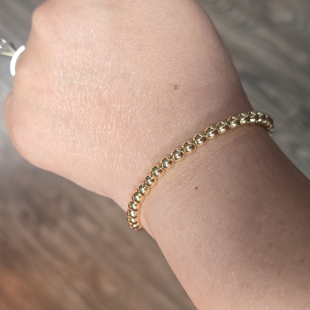 Gold Beaded Bracelet 5mm
